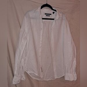 Perry Ellis Men's White Casual Button-Down Shirt